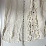 Anthro l Pilcro Ruffled Placket Shirt White Photo 7