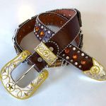 West Star Texas Rhinestone Crosses Belt Medium Brown Photo 0
