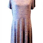 Gap Heathered Gray Short Sleeve Weekender Dress Midi Slinky Travels well Photo 0