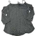 Michael Stars  Top Womens Large Grey Reversible Cold Shoulder‎ Blouse Photo 2