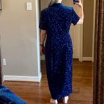 Another Thyme Blue Velvet Maxi Dress Glitter Leaf Pattern Vintage 18 Large 8 Photo 10