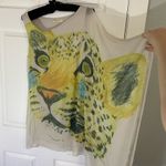 ZARA Animal Print Mini Dress Beige Chiffon Small Photo 3