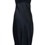 Maxi Dress Womens Size M Black Sleeveless Satin Sequins Prom Formal Evening Event Size M Photo 0