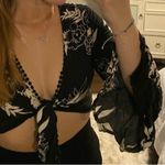 Xhilaration Front Tie Floral Crop Top Photo 1