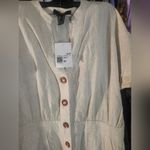 Forever 21 NWT Buttoned Straight-Leg Jumpsuit Color: OATMEAL Size M Photo 4