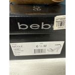 Bebe Nicole Platform Sandals Size 6.5M Silver Wood Heel Ankle Strap Sexy Photo 7