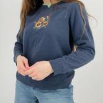 vintage sunflower embroidered crewneck aweatshirt top size xs/s Blue Photo 2