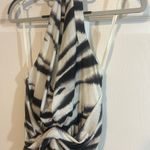 Boston Proper Black and White Ruched Halter Maxi Dress Photo 1