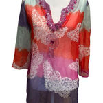 Cute Options Swimsuit Cover Beaded‎ 3/4 Sleeve Semi Photo 0