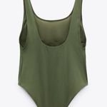 ZARA  low scoop back green one piece swimsuit Photo 2
