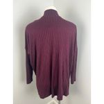 Ann Taylor LOFT Mock Neck Ribbed Pullover Knit Blouse in Burgundy Small Photo 2