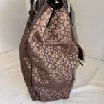 DKNY VINTAGE 90s SIGNATURE BROWN CANVAS CROC EMBOSSED SHOULDER PURSE TOTE BAG Photo 3