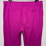 Loft  Riveria Slim Pants Linen Blend Magenta Shadow Size 12 Holiday Party Wear Photo 7