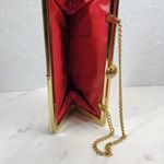 VINTAGE Lame Clutch 9.5" Gold Chain Metal Clasp Retro Evening Handbag Purse Photo 14