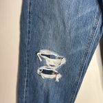 American Eagle  Outfitters Mom Straight Distressed Blue Jeans plaid detail size 2 Photo 5