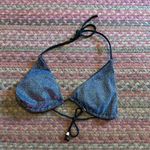 BLUE PURPLE GLITTER TRIANGLE BIKINI TOP Size XS Photo 4