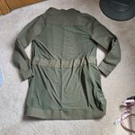 Akira NWOT  Olive Green Sheer Trench Jacket. Size Small Photo 4