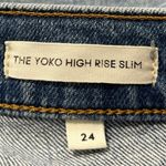 Aritzia Denim Forum The Yoko Women's Blue High Rise Slim Straight Denim Jeans 24 Photo 4