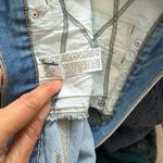 Supplies Blue Distressed Jean Shorts with Frayed Hem Photo 2