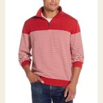 Weatherproof Vintage Navy and White Striped 1/4 Zip 100% Cotton Sweater L Photo 2