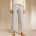 Eileen Fisher  Organic Linen Wide Leg Pull-On Pants – Light Silver Blue Sz L💛 Photo 0