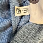 American Eagle Blue Long Sleeve Thermal Knit Turtleneck Cropped Shirt Size Large Photo 6