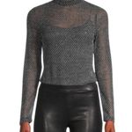 L'Agence L’Agence Nico Fishnet Sheer Bodysuit Black Silver size small Photo 0