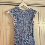 Lost + Wander pick me blue floral shirt ruffle smocked midi dress small Photo 7