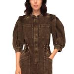 SEA New York Hildur Acid wash denim jean puff sleeve jumpsuit romper Size 4 NWT Photo 3