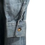 Loft Ann Taylor  Women's M Blue Denim Long Sleeve Tunic Dress Short Side Pockets Photo 8