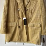 Isabel Marant  Haneva Double-Breasted Corduroy Blazer Yellow Size 10 US 40 EU‎ Photo 3
