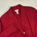 L.L.Bean Vintage Womens Blazer Size 16 Red Linen Cotton Blend Button Front Jacket Photo 2