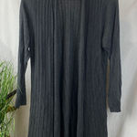Charter Club  Gray Long Sleeve Ribbed Knit Open Front Sweater 0X Photo 0
