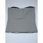 Maeve  Anthropologie Black White Ruched Striped Strapless Top Sz LG New with Tags Photo 7