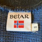 Beiar Norway Vintage blue and Black wool sweater with snakeskin patch Small Photo 10