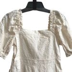 Spartina 449 Catrina Eyelet Dress Pearl White Short Sleeve Square Neck XS NWT Photo 5
