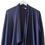 H by Halston Halston Navy Oversized Longline Lounge Womens Drape Front Cardigan SweaterXS Photo 2