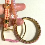 Pink peach gold stretchy‎ bracelet stack rocker set (4) Photo 1