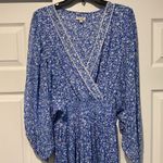 Sunday Saint Tropez 100% Viscose Blue & White Flower Long Maxi Dress Boho Chic Size XL Photo 3