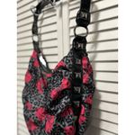 Betseyville Shoulder Bag Purse Cheetah/Bows Gray/Red Logo Studs Lined Zip Close Red Photo 4