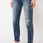 MOUSSY Vintage Comfort Glendele Skinny Jean Distressed Raw Hem Size 29 Blue Photo 0