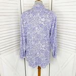 Premiere Vintage Floral Oversized Shirt Button Up Purple White Size 8 Boyfriend Photo 3
