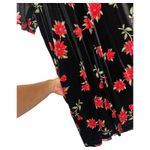 Draper James Dress Womens 2XL Black Red Floral Velvet Bubble Sleeve Cocktail Photo 2