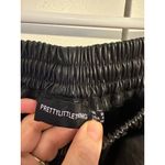 Black Faux Leather Cargo‎ Jogger Pants With Side Pockets & Elastic Waist 4 Photo 7