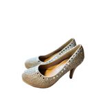 Elegant Silver Rhinestone High Heels Womens Size 6.5 midheel Silver Photo 1