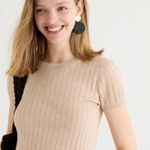 J.Crew NWT  Silk and Cashmere Lightweight Short Sleeve Top Heather Sandy Beach XS Photo 0