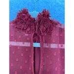 ZARA  Women's Red Sleeveless High Neck Blouse Rose Applique Size Small Photo 5