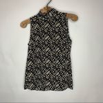 Jones New York Vintage Silk Taupe Black Tie Neck Blouse Sz 4 Photo 5