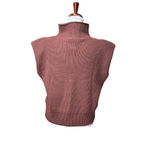 En Saison NWT Karalie Chunky Knit Cap Sleeve Sweater XS Brown Shoulder Pads Chic Photo 2