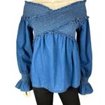 ASOS Off the Shoulder Denim Blouse Photo 2